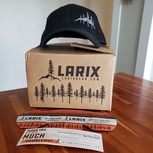 Larix trucker hat baseball cap Men's black snap back